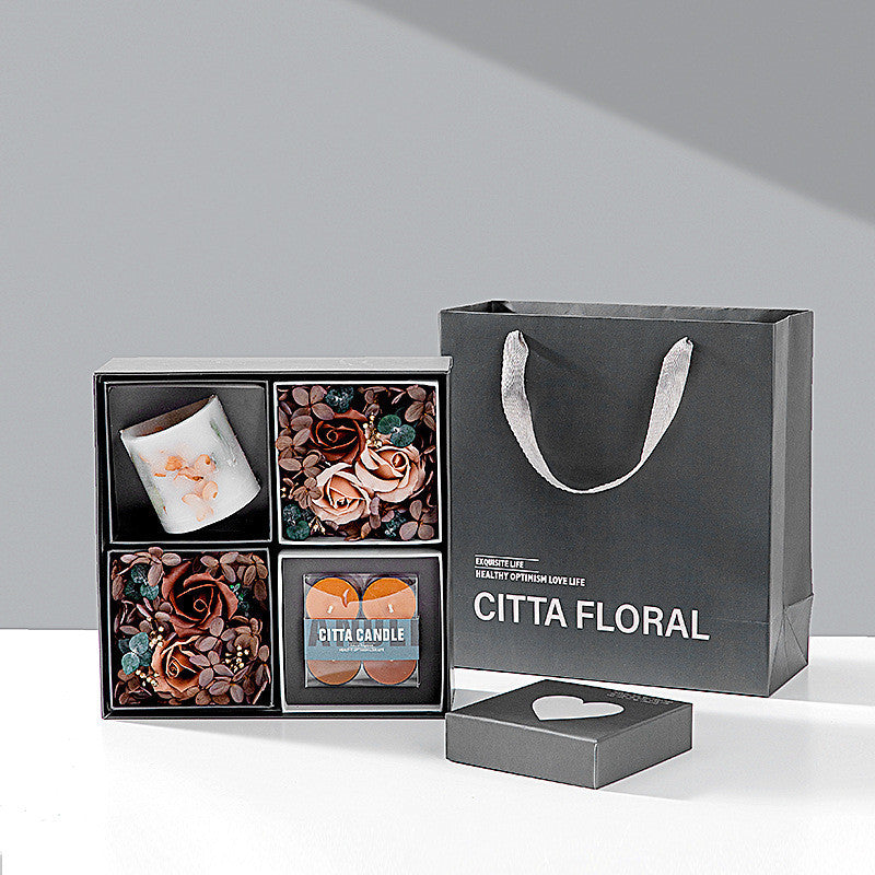 Candle Gift Box Scented Flower Design