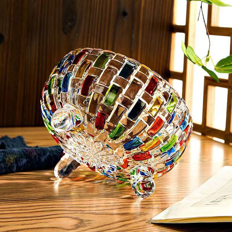 Barattolo di frutta secca con coperchio Snack Scatola di caramelle in vetro colorato