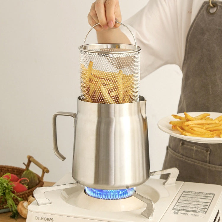 Deep Fryer Stainless Steel Versatile Oil Filter Vessel Large Capacity