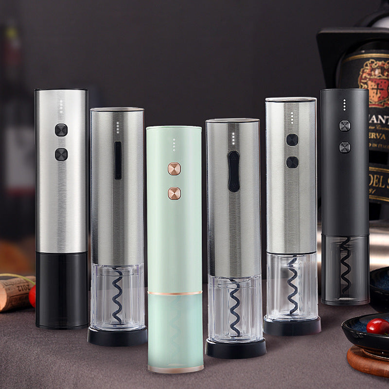 Abridor de botellas eléctrico de vino de acero inoxidable creativo recargable