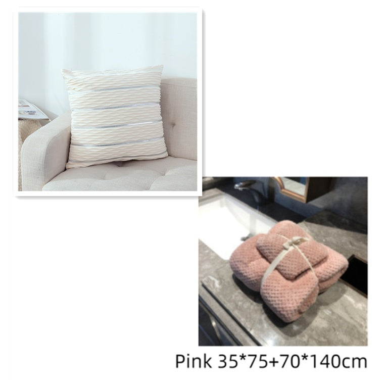 Luxury Striped Velvet Pillow Cover with plush comfortable texture.