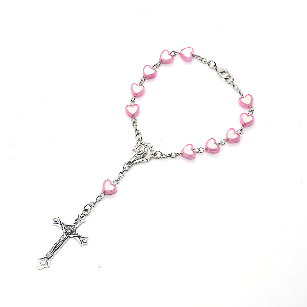 Cross Baptism Beads Rosary Bracelet Bracelet