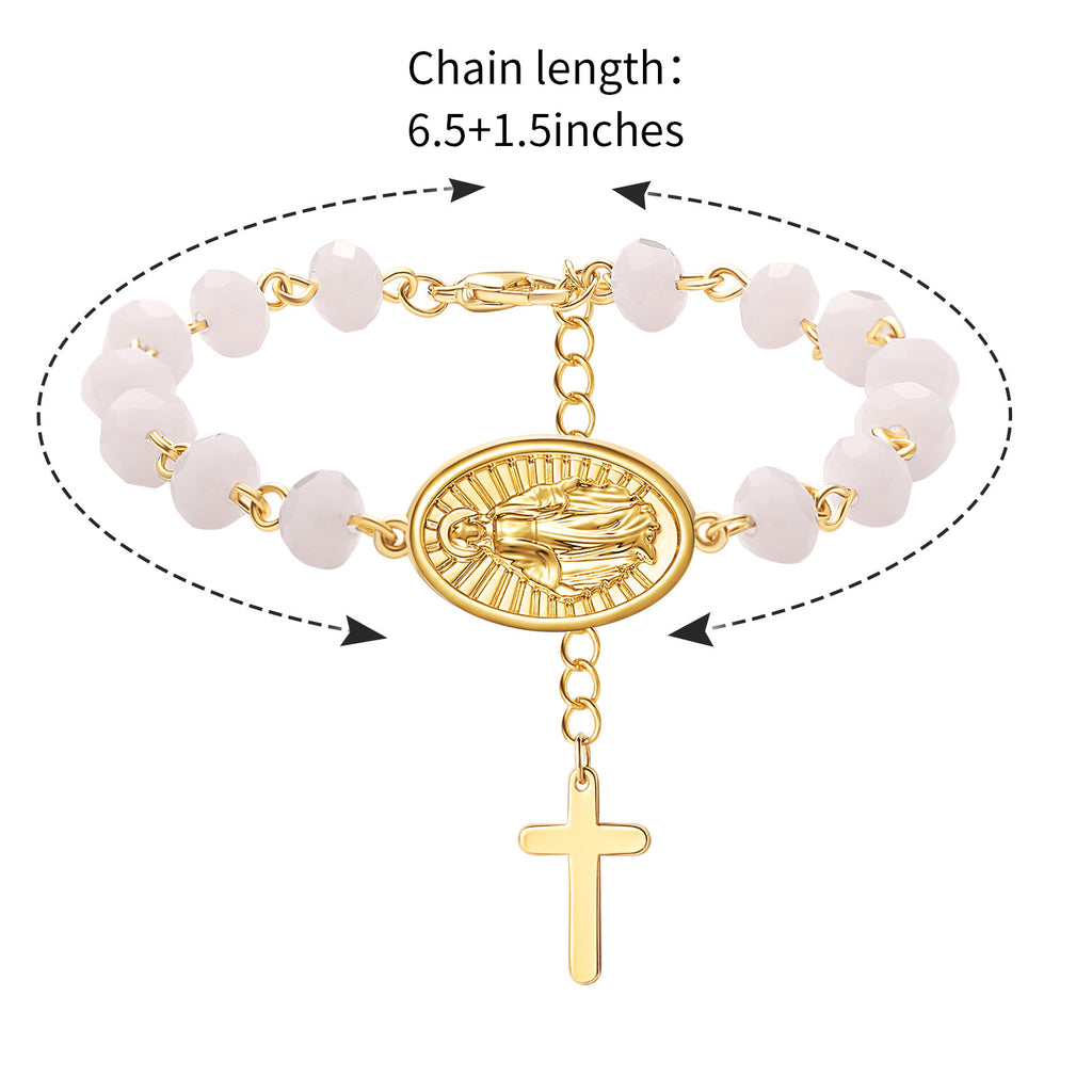 Perlenarmband Ovale Medaille Kristall Ostern