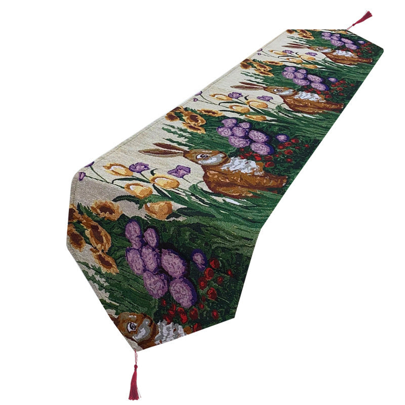 Tischläufer mit Osterhasen-Ei, Tischdecke im amerikanischen Dorfstil