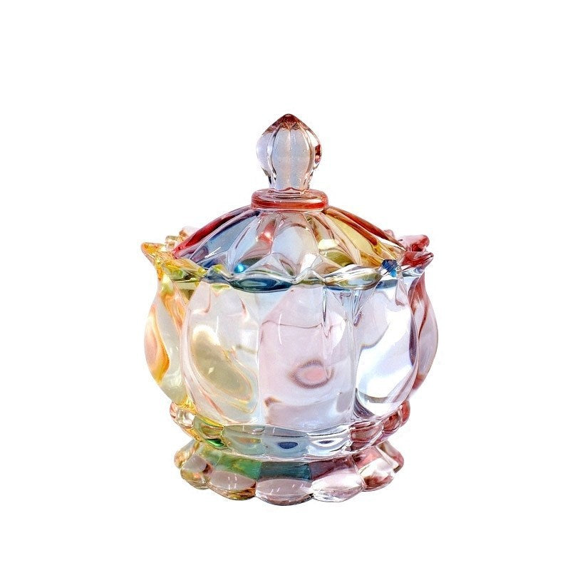 Luxury European style storage jar, colorful glass (Ideal for Candle Making)