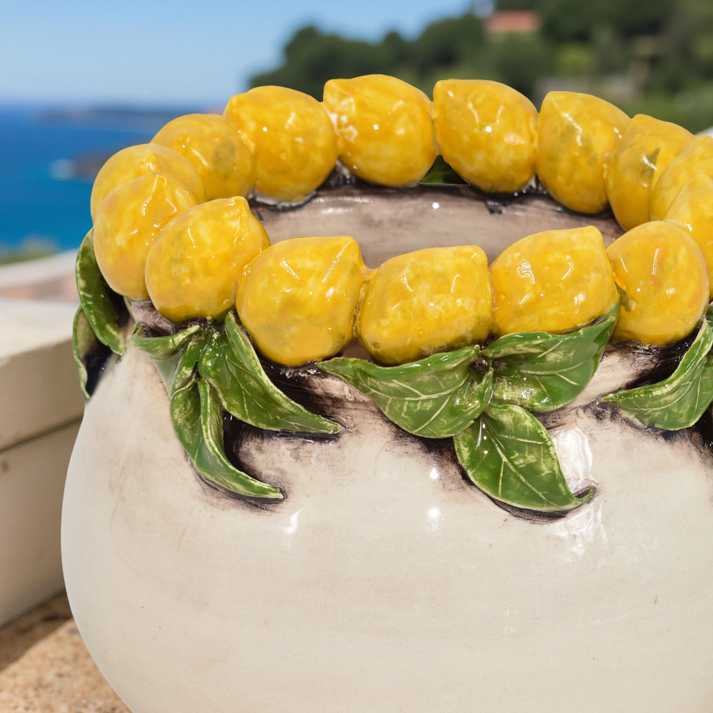 Vaso h 16 con Limoni di Sicilia madreperla colorato