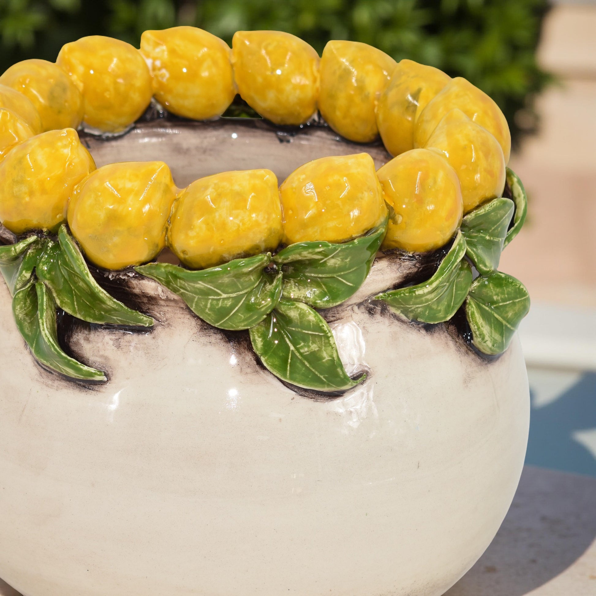 Vaso h 16 con Limoni di Sicilia madreperla colorato