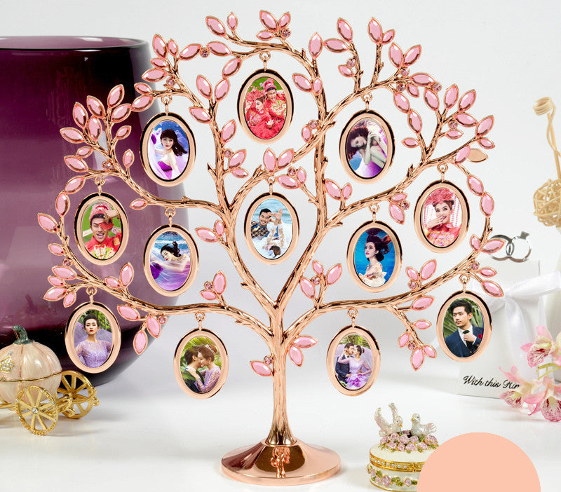 Rhinestone Family Tree Photo Frame Tree Memorial Day Gift
