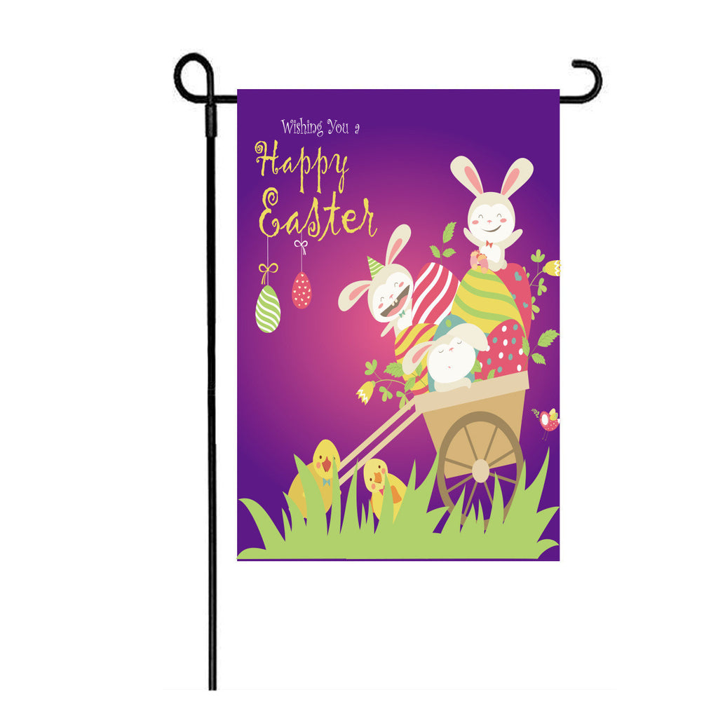 Burlap Easter Bunny Garden Flag