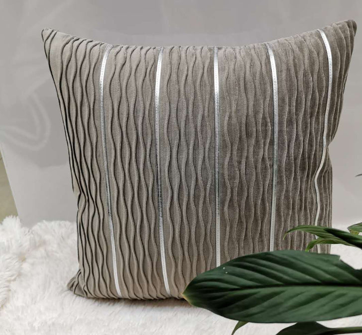 Luxury Striped Velvet Pillow Cover with plush comfortable texture.