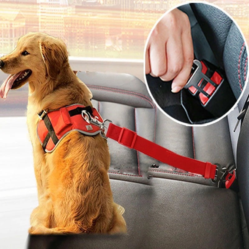 Pet Seat Belt Adjustable Safety Lever Traction Dog Collars