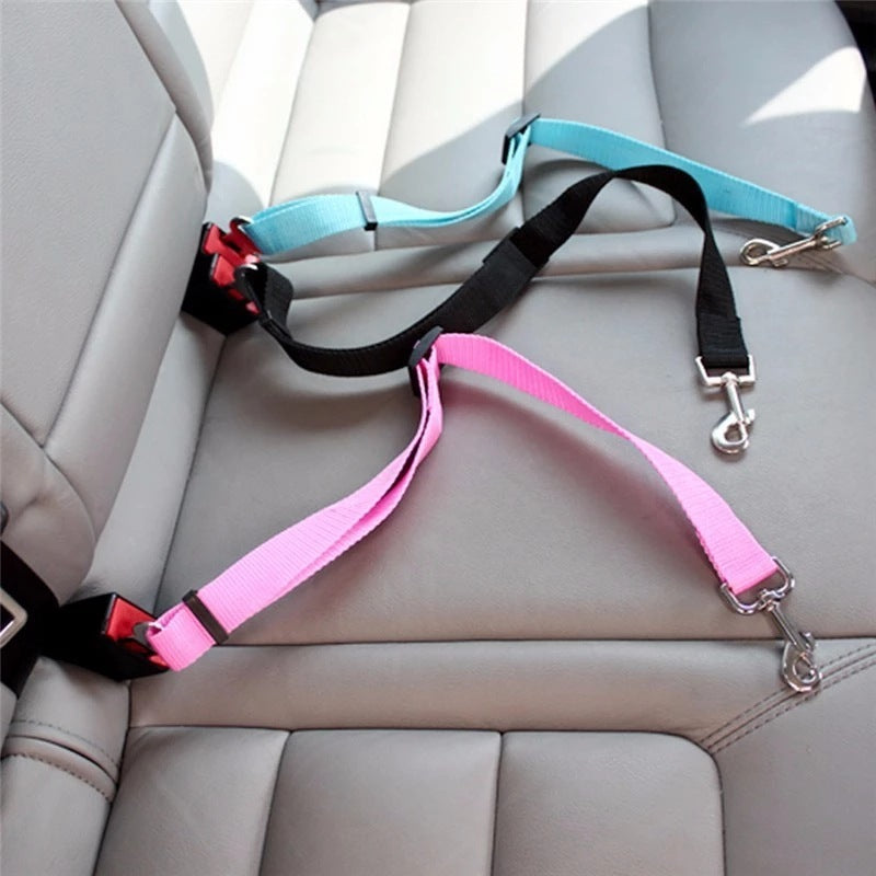 Pet Seat Belt Adjustable Safety Lever Traction Dog Collars