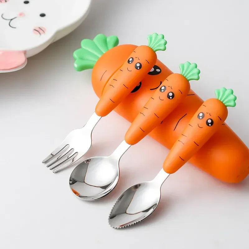Set di posate da tavola per bambini Carota
