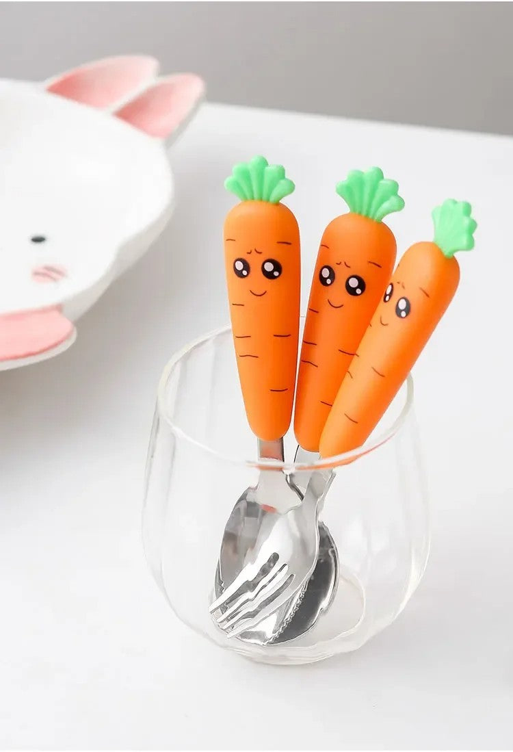 Set di posate da tavola per bambini Carota