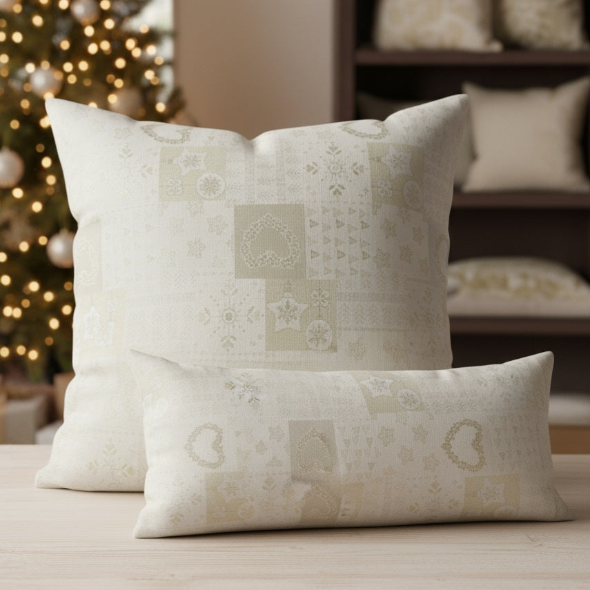Cuscino Arredo Natalizio "Parigi" | Algodón con Lurex | Decoración Divano