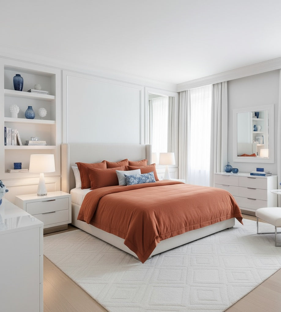 Copripiumino en algodón percalle – Tinta unita 