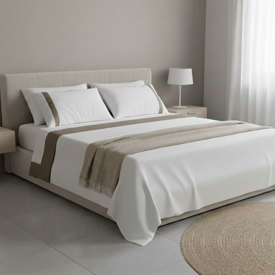 Komplettes letto matrimoniale Feel con Bordo in Cotone | Hergestellt in Italien