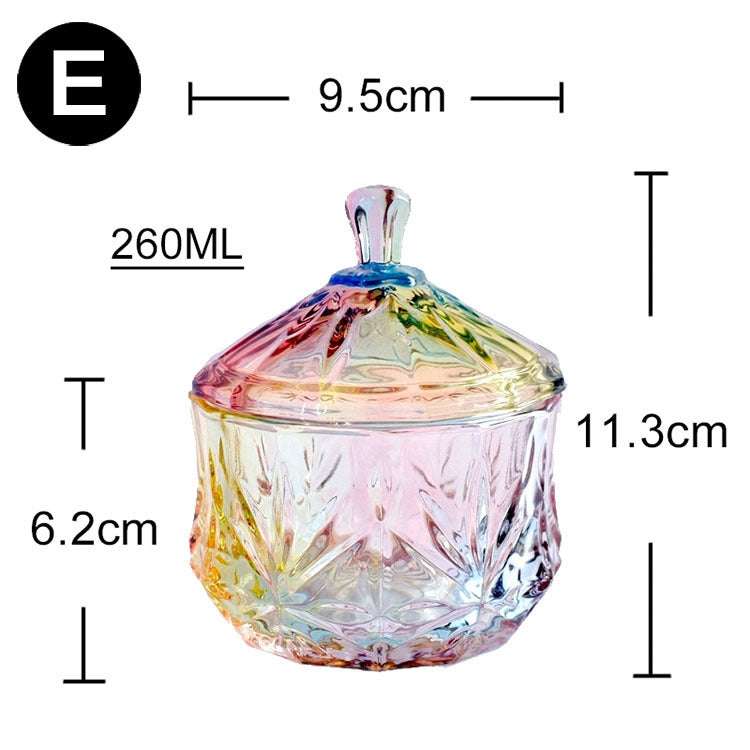 Luxury European style storage jar, colorful glass (Ideal for Candle Making)