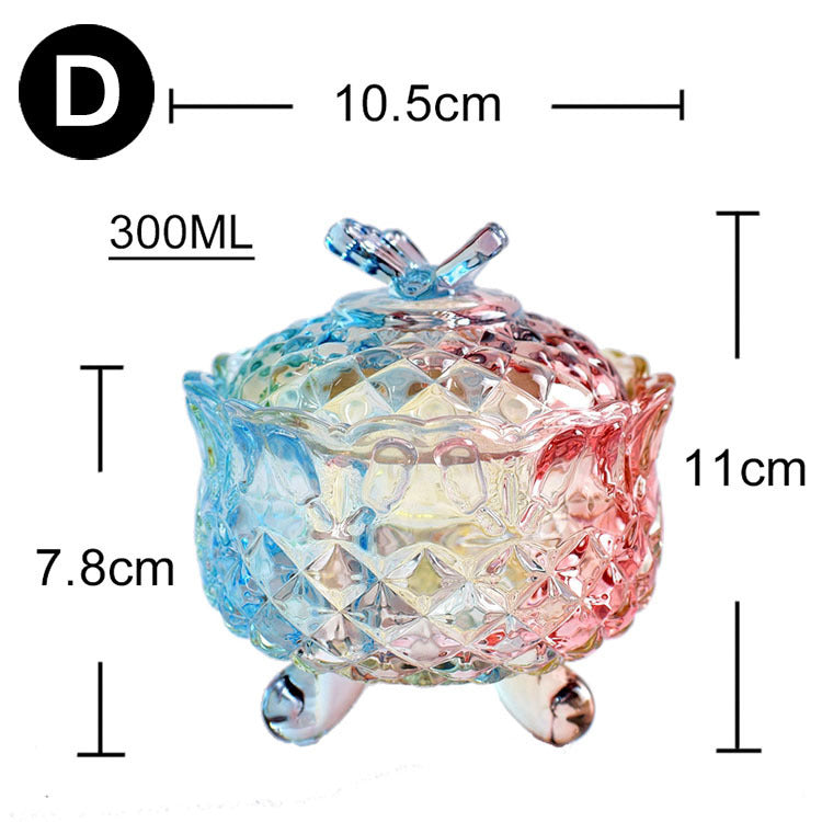 Luxuriöses Vorratsglas im europäischen Stil, buntes Glas (ideal für die Kerzenherstellung)