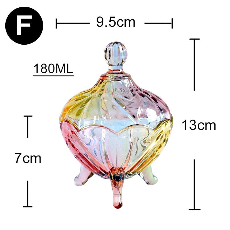 Luxuriöses Vorratsglas im europäischen Stil, buntes Glas (ideal für die Kerzenherstellung)