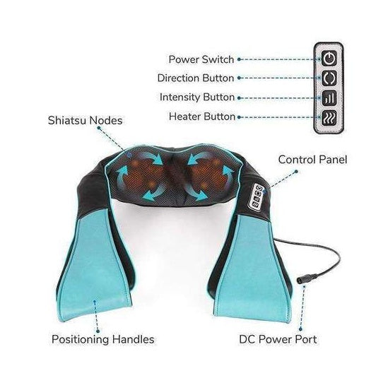 Masajeador para después del trabajo, relajación, calor, amasamiento profundo, diseño Shiatsu.