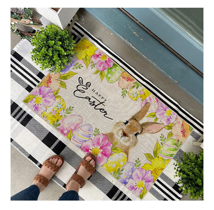 Easter Bunny Floor Mat Flower Decoration