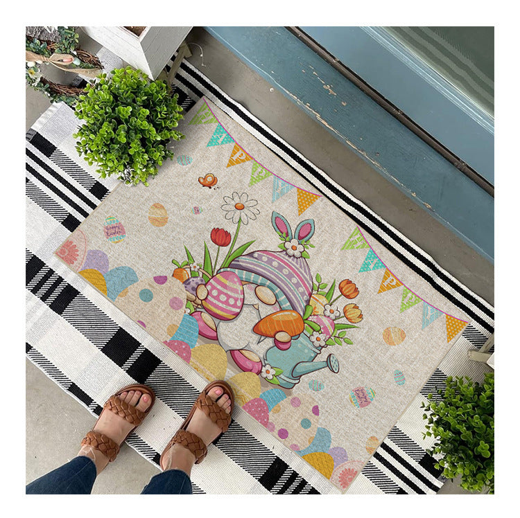Easter Bunny Floor Mat Flower Decoration