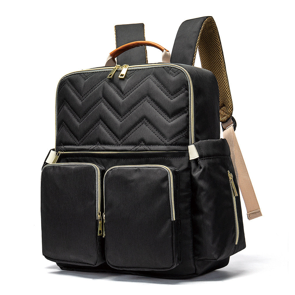 Large capacity travel retro style mother baby backpack