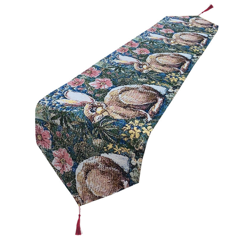 Tischläufer mit Osterhasen-Ei, Tischdecke im amerikanischen Dorfstil