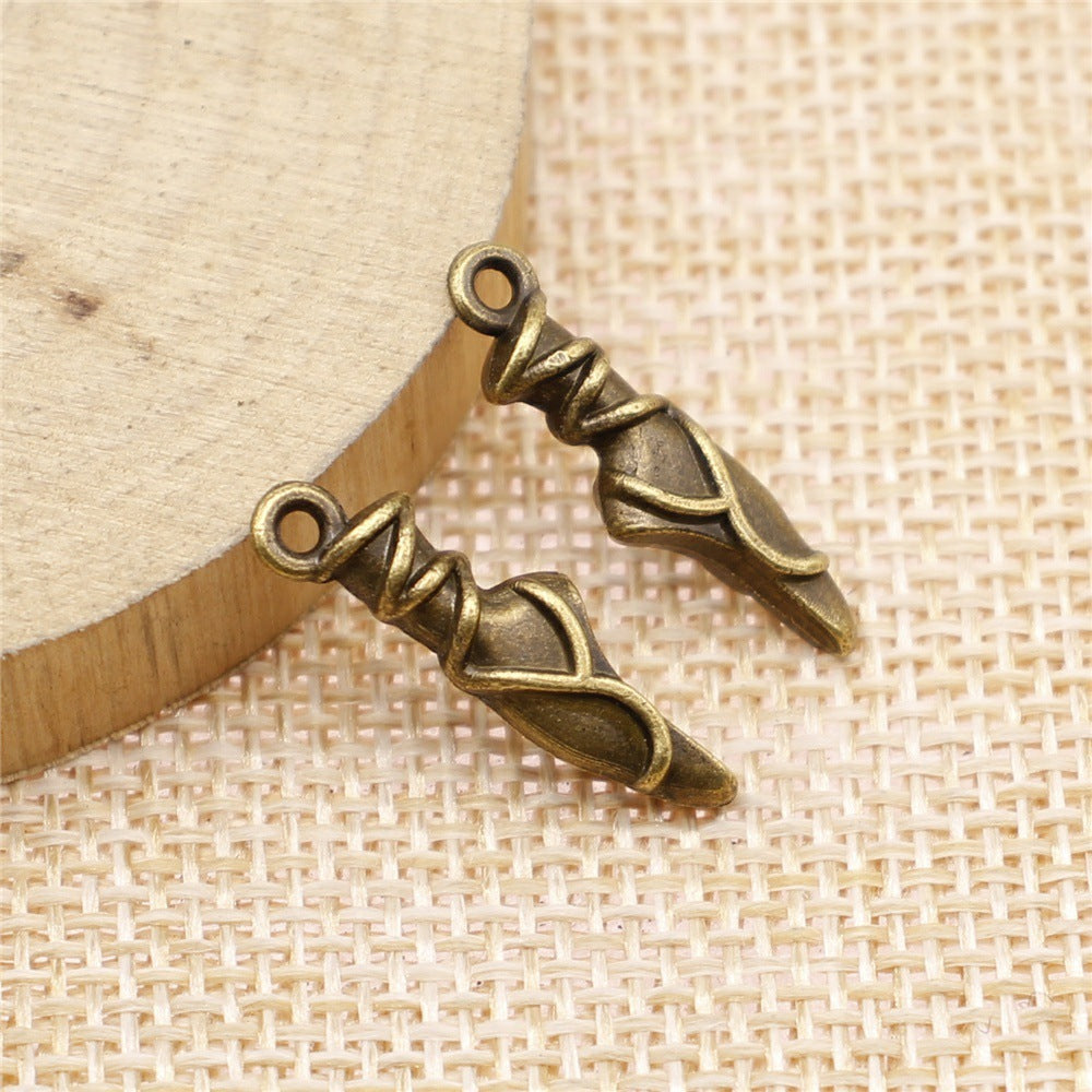 Ballerina-Schuhe, mehrfarbig, Charms, 23 x 6 x 4 mm, 1,4 g