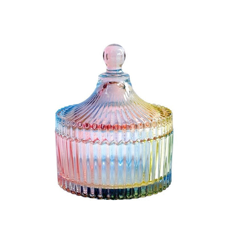 Luxury European style storage jar, colorful glass (Ideal for Candle Making)