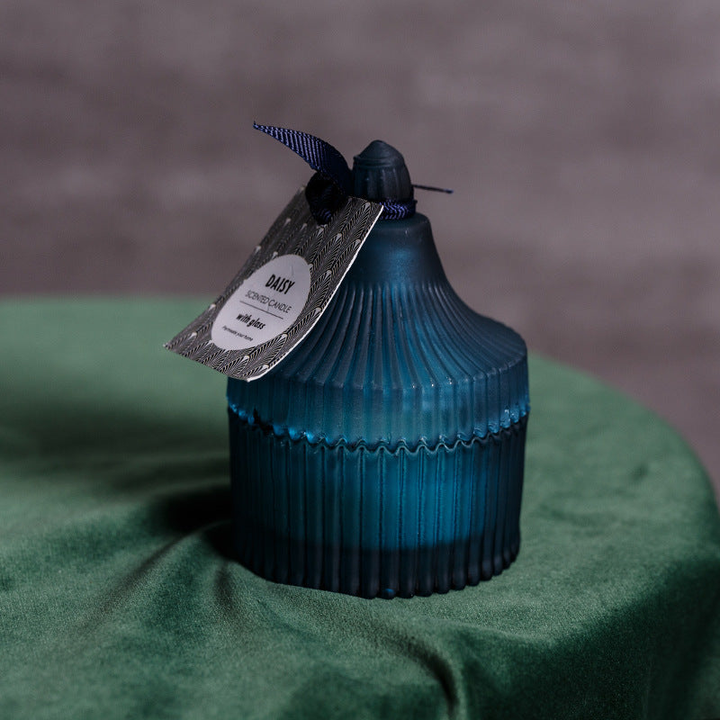 ZIGZAG GLASS POT SCENTED CANDLE