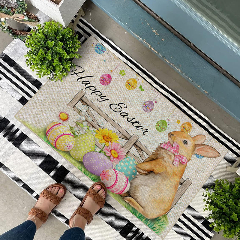 Easter Bunny Floor Mat Flower Decoration