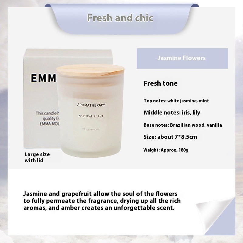 Scented Candles FIne Glass Jar Sealed With Wooden Lid