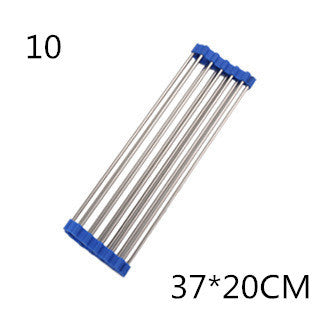 Escurridor de fregadero de cocina plegable de acero inoxidable