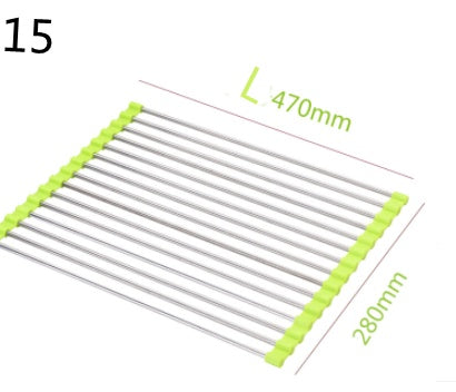 Escurridor de fregadero de cocina plegable de acero inoxidable