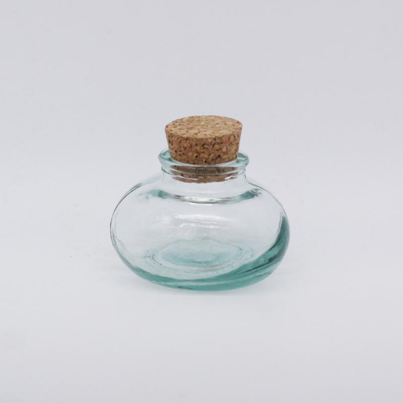 Barattolo di vetro e sughero fatto a mano, qualità unica.