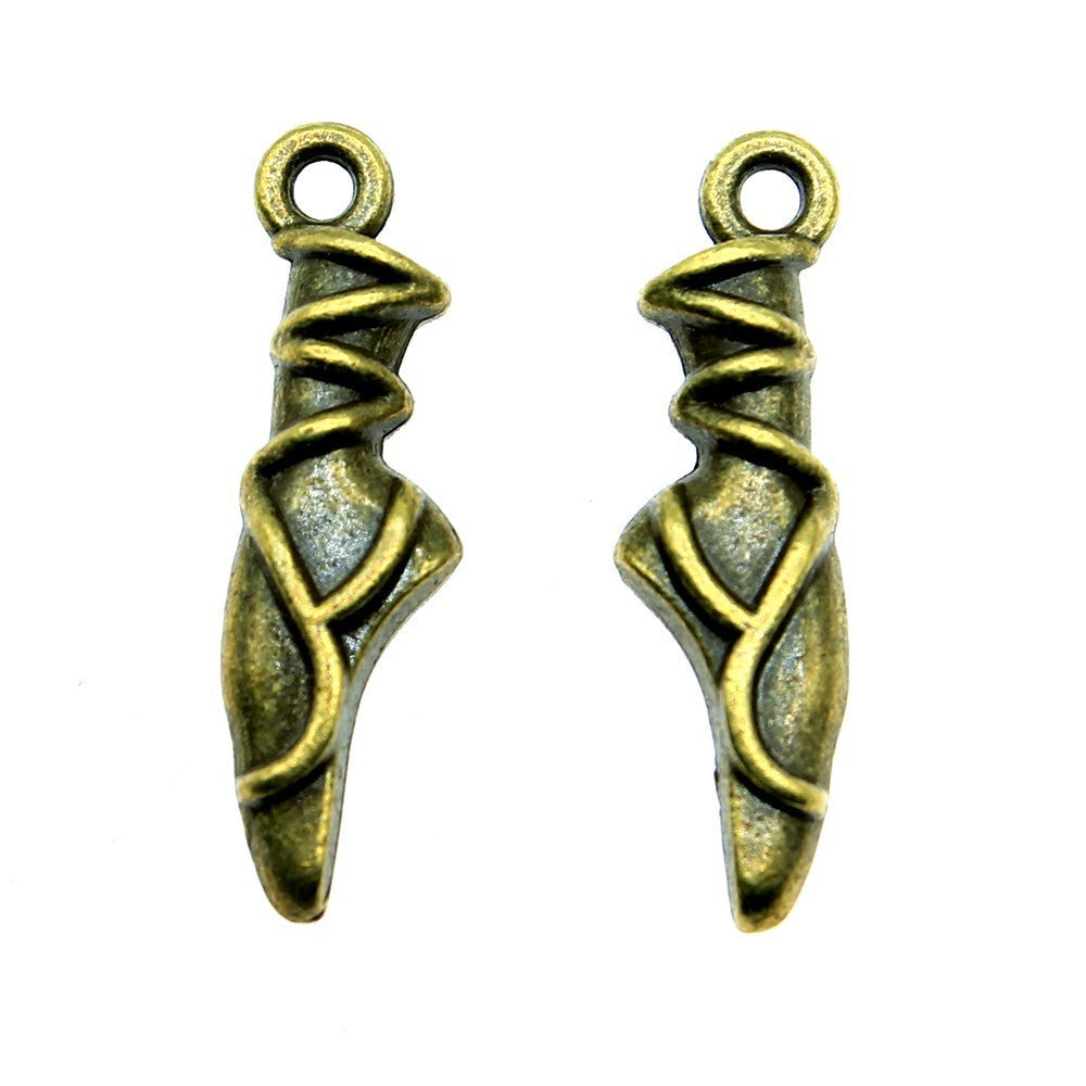 Ballerina-Schuhe, mehrfarbig, Charms, 23 x 6 x 4 mm, 1,4 g