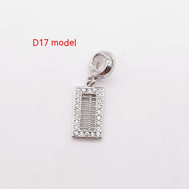 Dijes colgantes con cuentas espaciadoras de gran agujero y baño de cobre y oro de 14 quilates