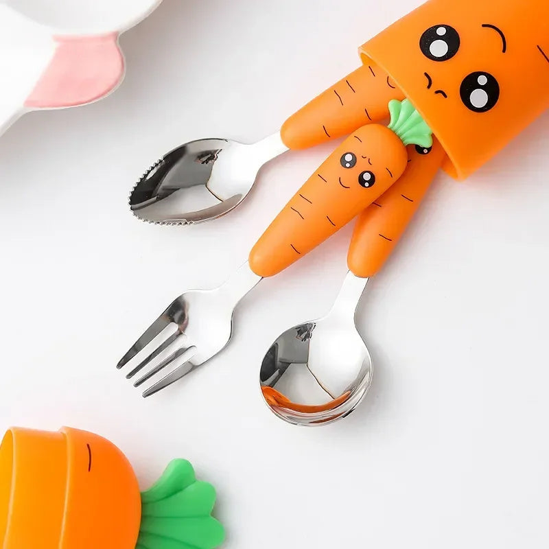 Set di posate da tavola per bambini Carota