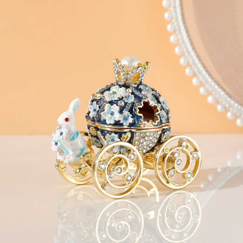 Scatola portaoggetti creativa con ornamento a forma di carrozza della principessa, ciliegia e coniglietto