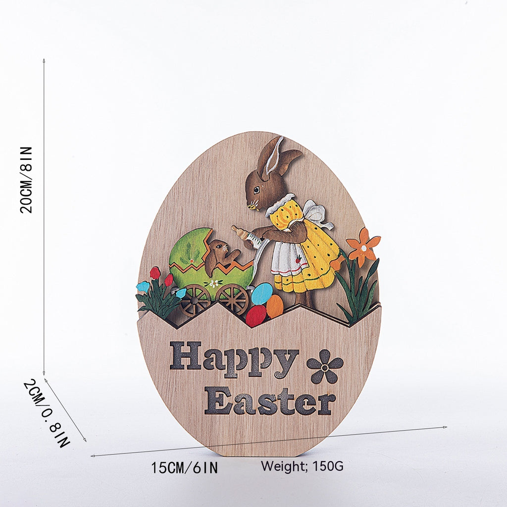 Conejo de Pascua de madera con decoración LED