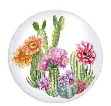 Toalla de playa Oasis Cactus con cojín tipo chal de microfibra