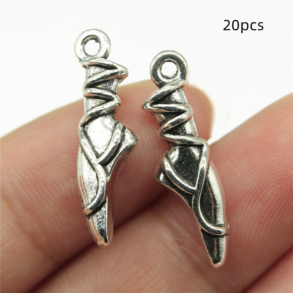 Ballerina-Schuhe, mehrfarbig, Charms, 23 x 6 x 4 mm, 1,4 g