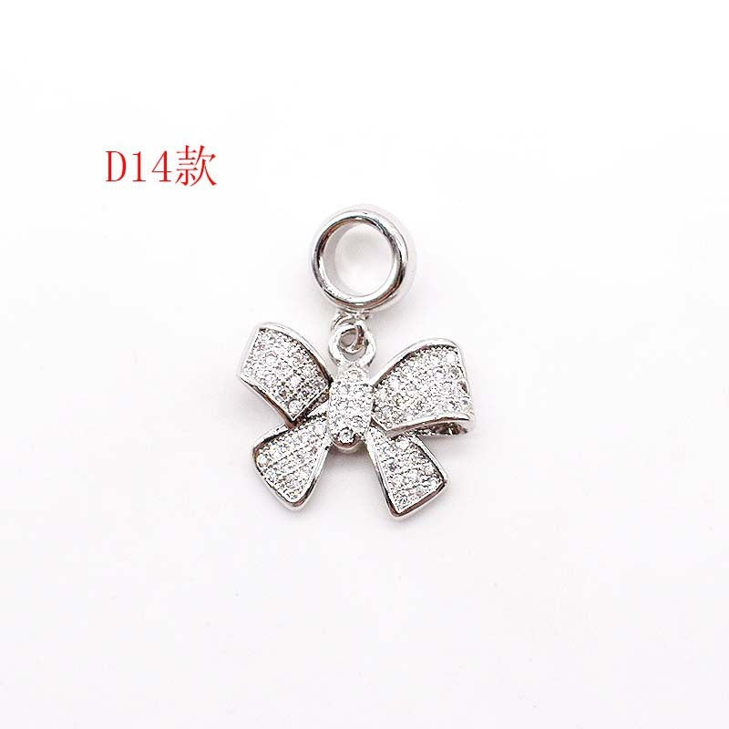 Dijes colgantes con cuentas espaciadoras de gran agujero y baño de cobre y oro de 14 quilates