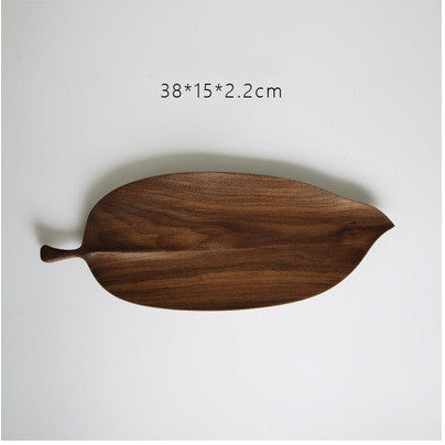 Handmade Wooden Dim Sum Snack Fruit Leaf Creative Solid Wood Tray