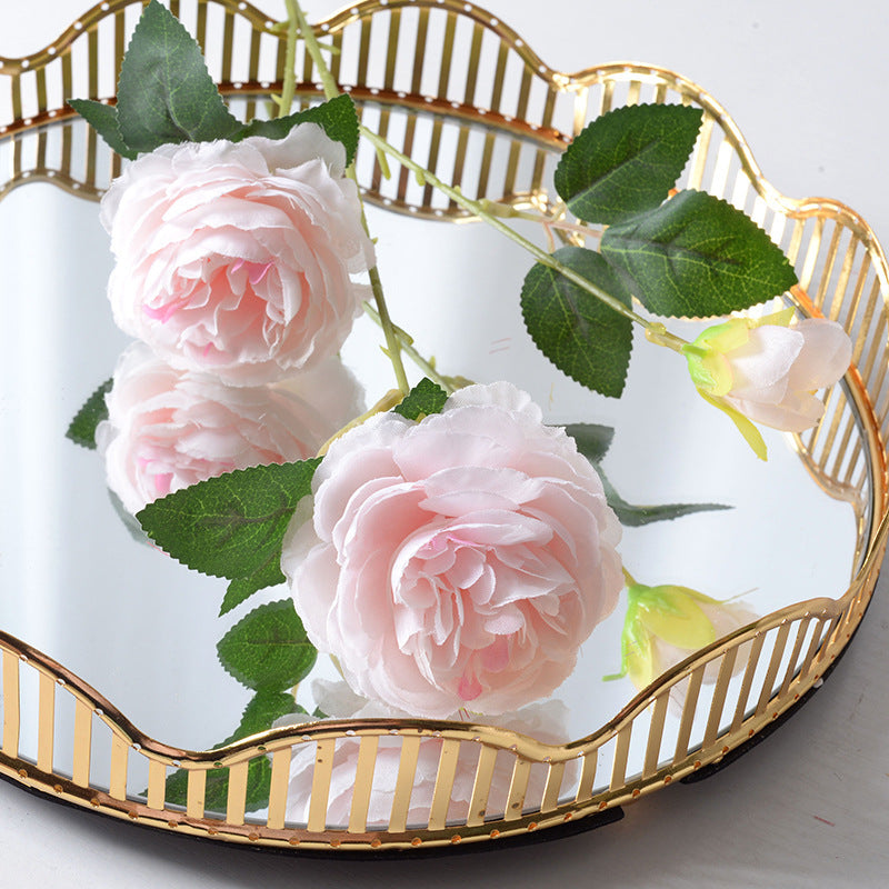 Decoración de flores de peonía de seda