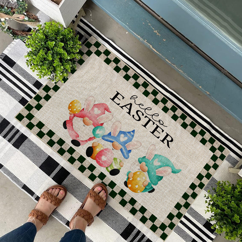 Easter Bunny Floor Mat Flower Decoration