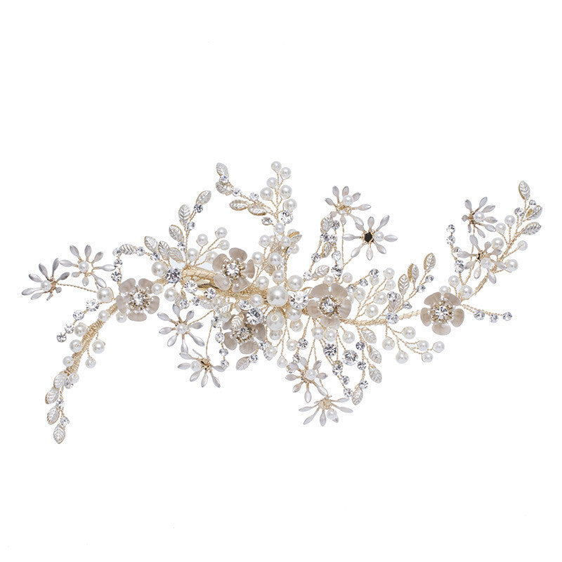 Tocado de novia hecho a mano con clip lateral Carson