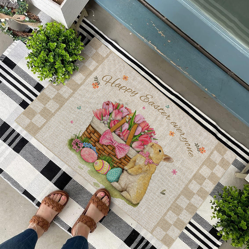 Easter Bunny Floor Mat Flower Decoration